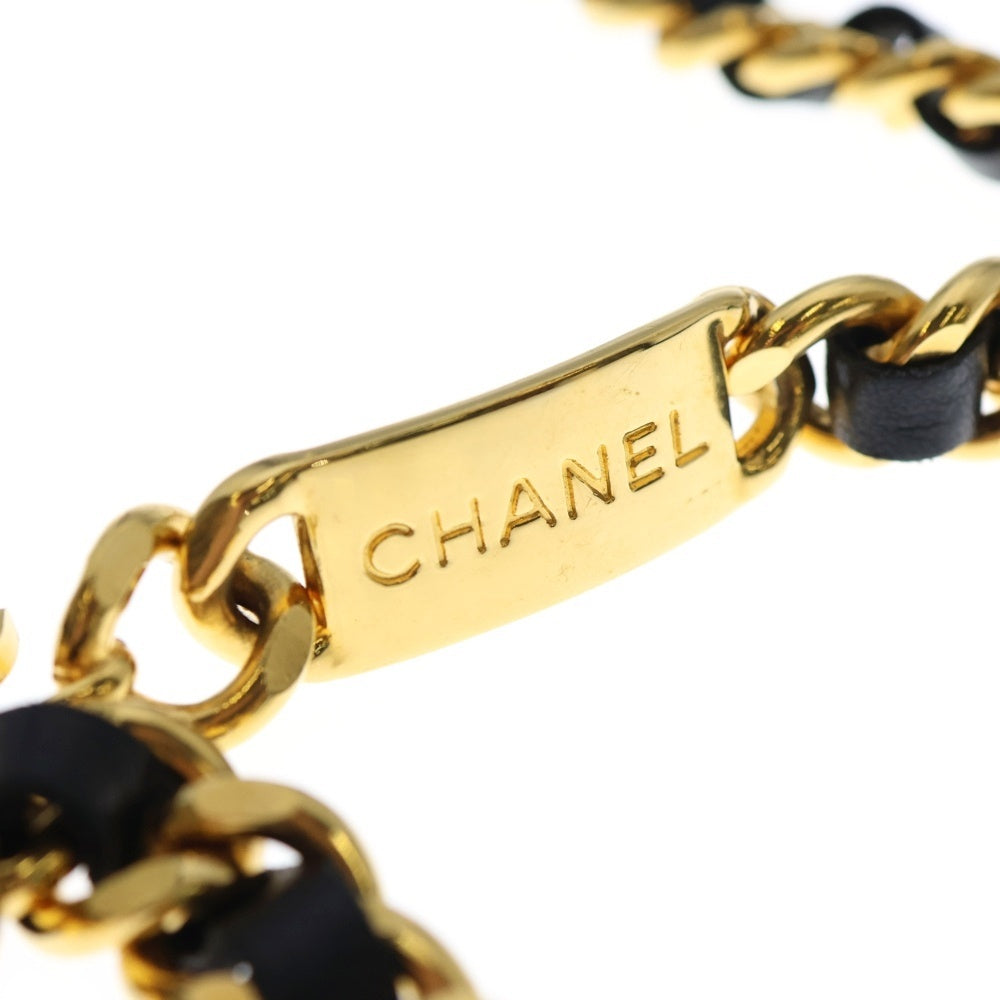 CHANEL(シャネル) シャネル レザーベルト メダルモチーフ ブラック×ゴールド レディース