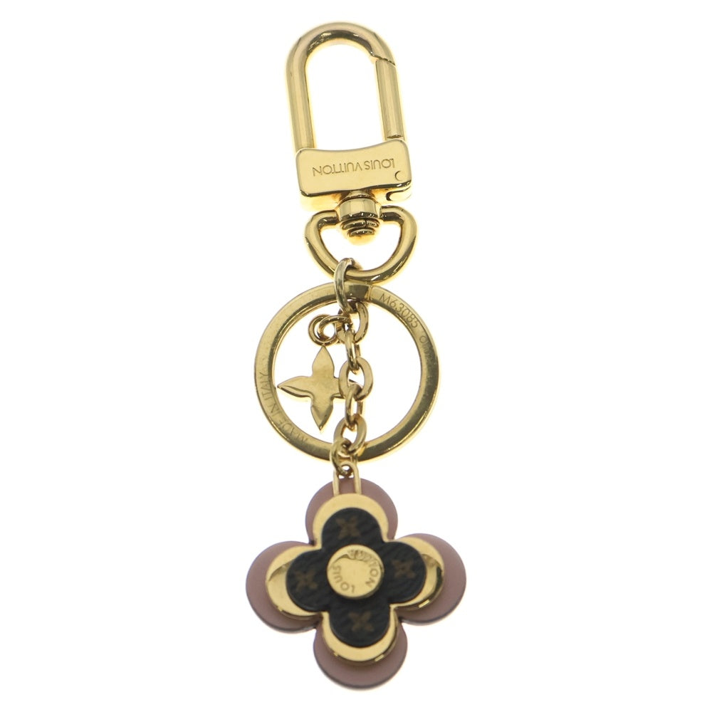 LOUIS VUITTON(ルイヴィトン) モノグラム キーホルダー・ブルーミング フラワー BB バッグチャーム キーリング キーホルダー ブラウン×ピンク レザー M63085 ゴールド金具