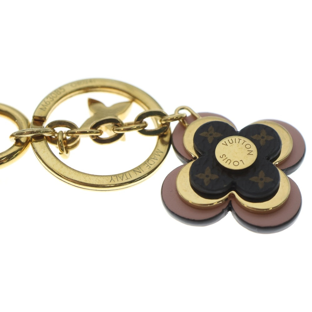 LOUIS VUITTON(ルイヴィトン) モノグラム キーホルダー・ブルーミング フラワー BB バッグチャーム キーリング キーホルダー ブラウン×ピンク レザー M63085 ゴールド金具