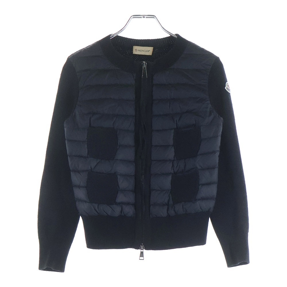 MONCLER(モンクレール) MAGLIONE TRICOT ALLA COREANA ニット ダウン カーディガン ブラック ダウン×ニット XS レディース