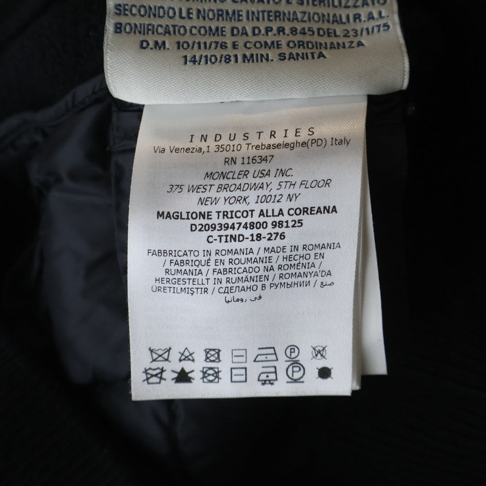 MONCLER(モンクレール) MAGLIONE TRICOT ALLA COREANA ニット ダウン カーディガン ブラック ダウン×ニット XS レディース