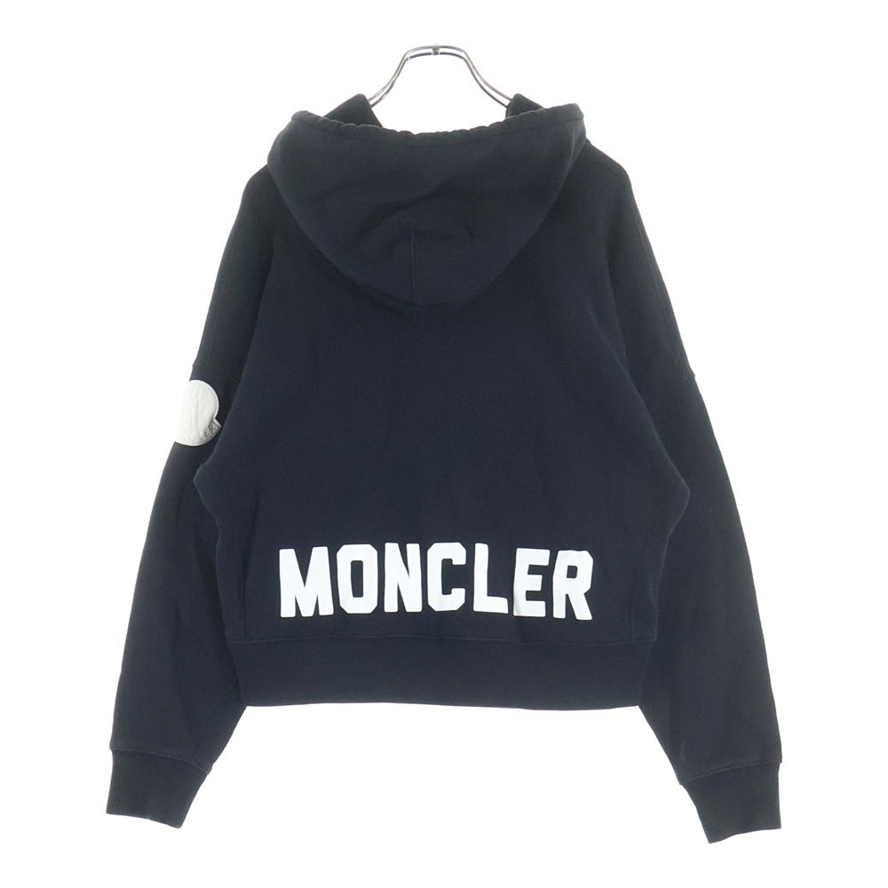 MONCLER(モンクレール) 20AW ワッペン バックロゴプリント プルオーバースウェットパーカー フーディー ブラック F20938G75210 V8186 レディース