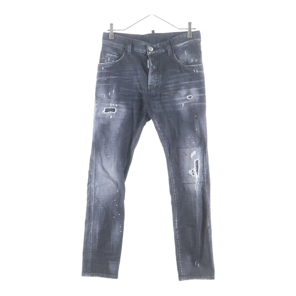 DSQUARED2(ディースクエアード) Skater Jeanスケータージーンズ ダメージ デニムパンツ ブラック S74LB1195