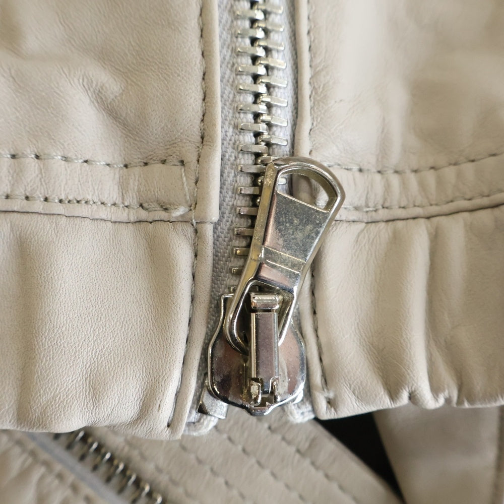 DIESEL BLACK GOLD(ディーゼルブラックゴールド) ジップアップ レザージャケット ベージュ カーフレザー