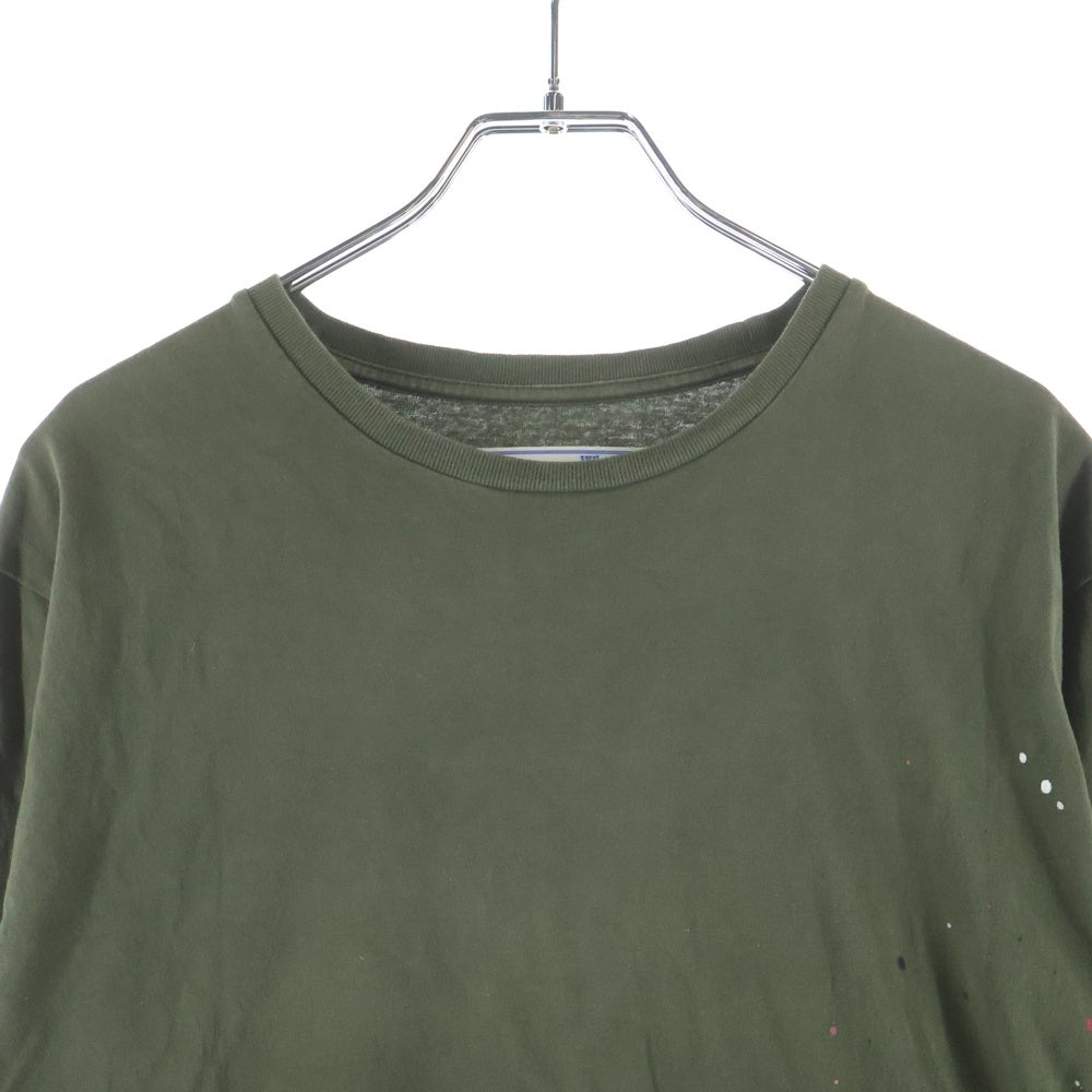 OFF-WHITE(オフホワイト) 21SS Vintage Paint ヴィンテージ ペイント ロングスリーブ 長袖 Tシャツ カーキ コットン OMAB001S21JER002