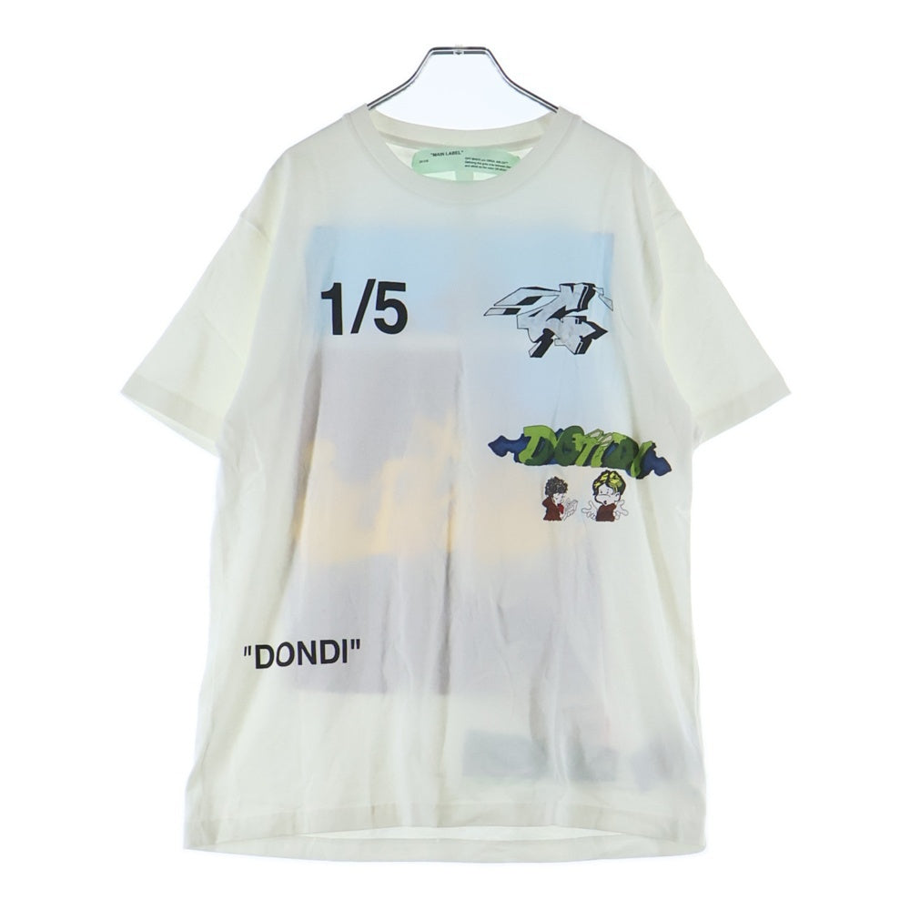 OFF-WHITE(オフホワイト) 1/5Dondi Print 半袖 Tシャツ ホワイト コットン OMAA036S19185009
