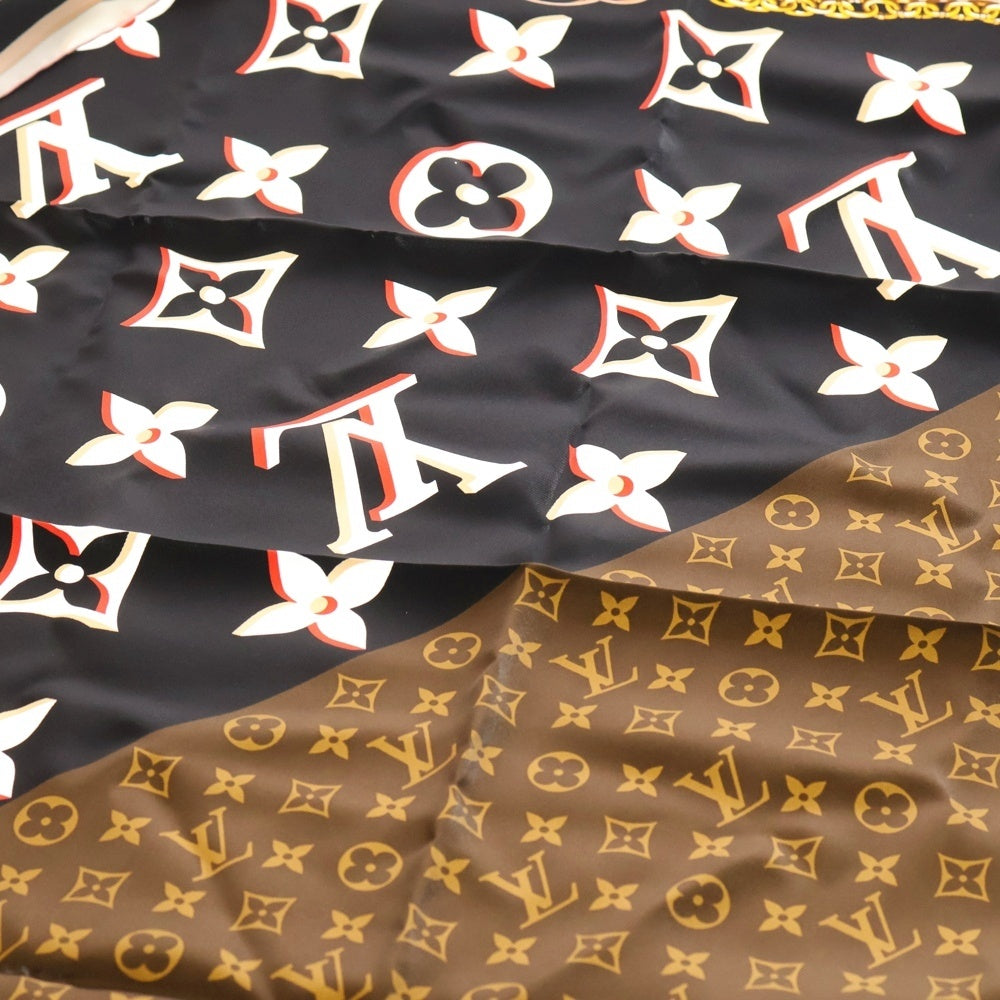 LOUIS VUITTON(ルイヴィトン) カレ90 カレ・パーフェクトクト マッチ スカーフ ブラック×レッド M76731 レディース