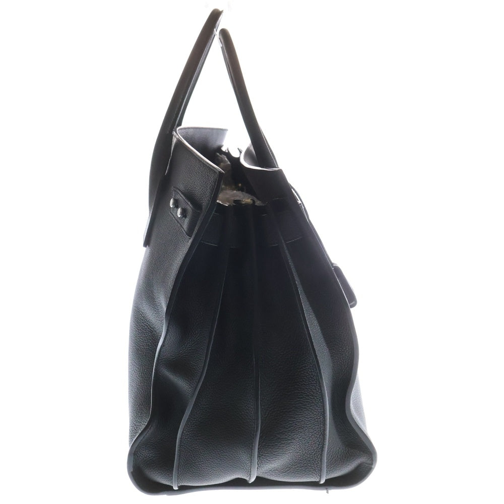 SAINT LAURENT PARIS(サンローランパリ) サックドジュール スープル ラージ ハンドバッグ トートバッグ ショルダーバッグ ブラック レザー 631526 シルバー金具 レディース