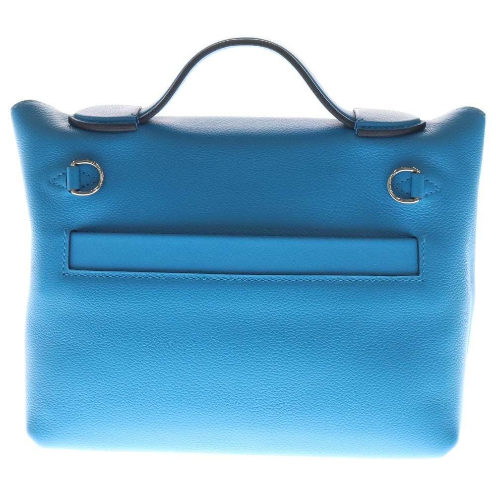 HERMES(エルメス) サックヴァンキャトル 24/24 ミニ エヴァーカラー スイフト レザー 2WAY ハンド ショルダーバッグ シルバー金具 ブルー Z刻印 レディース