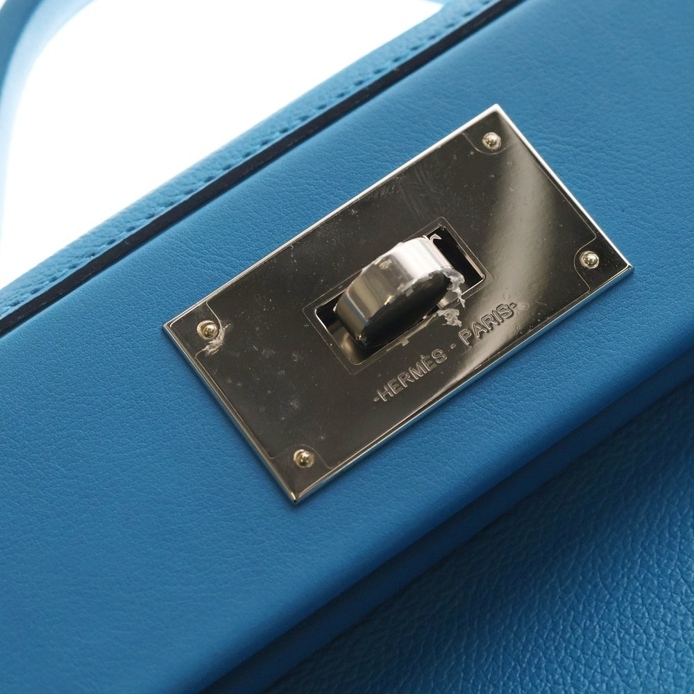 HERMES(エルメス) サックヴァンキャトル 24/24 ミニ エヴァーカラー スイフト レザー 2WAY ハンド ショルダーバッグ シルバー金具 ブルー Z刻印 レディース