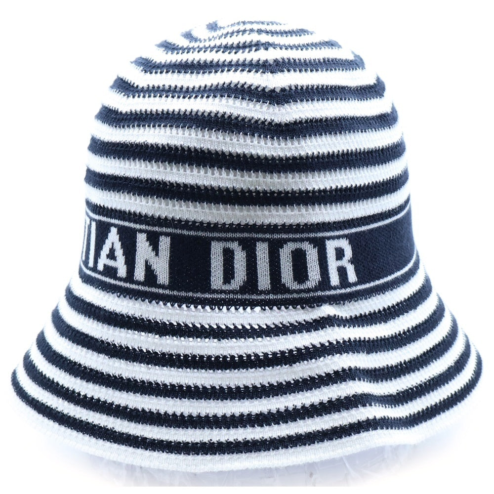 Christian Dior(クリスチャンディオール) 24SS フロントロゴ ボーダー クロシュハット 44DTK985A134 レディース