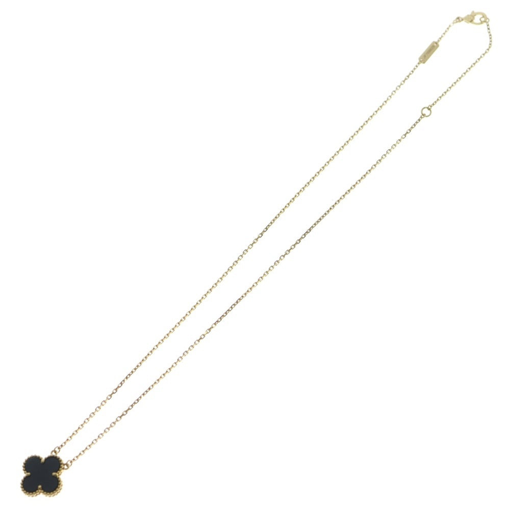 Van Cleef & Arpels(ヴァンクリーフアンドアーペル) ヴィンテージアルハンブラ オニキス ネックレス イエローゴールド Au750YG VCARA45800 ジュエリー レディース