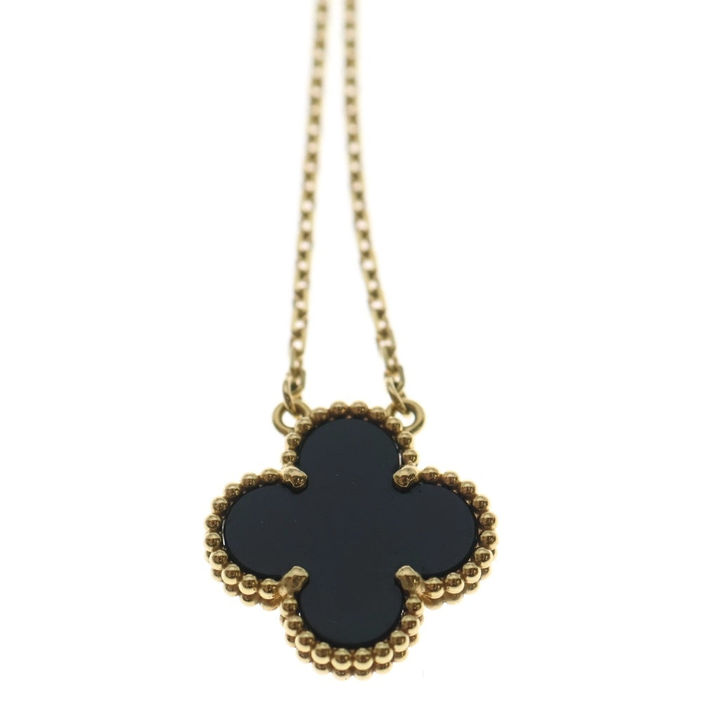 Van Cleef & Arpels(ヴァンクリーフアンドアーペル) ヴィンテージアルハンブラ オニキス ネックレス イエローゴールド Au750YG VCARA45800 ジュエリー レディース