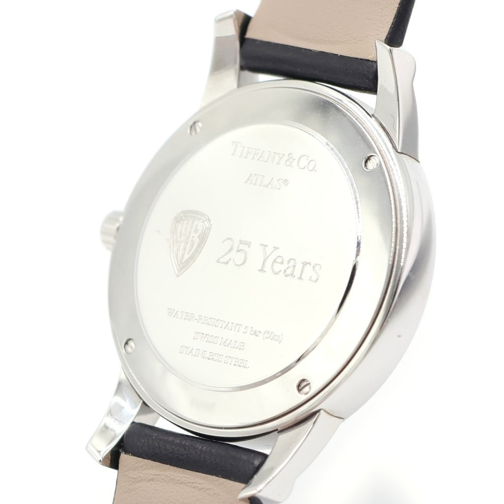 TIFFANY & Co.(ティファニー) アトラスドーム 黒文字盤 SS×革/QZ ステンレス クォーツ 電池式 腕時計 Z1830.11.10A10A52A レディース