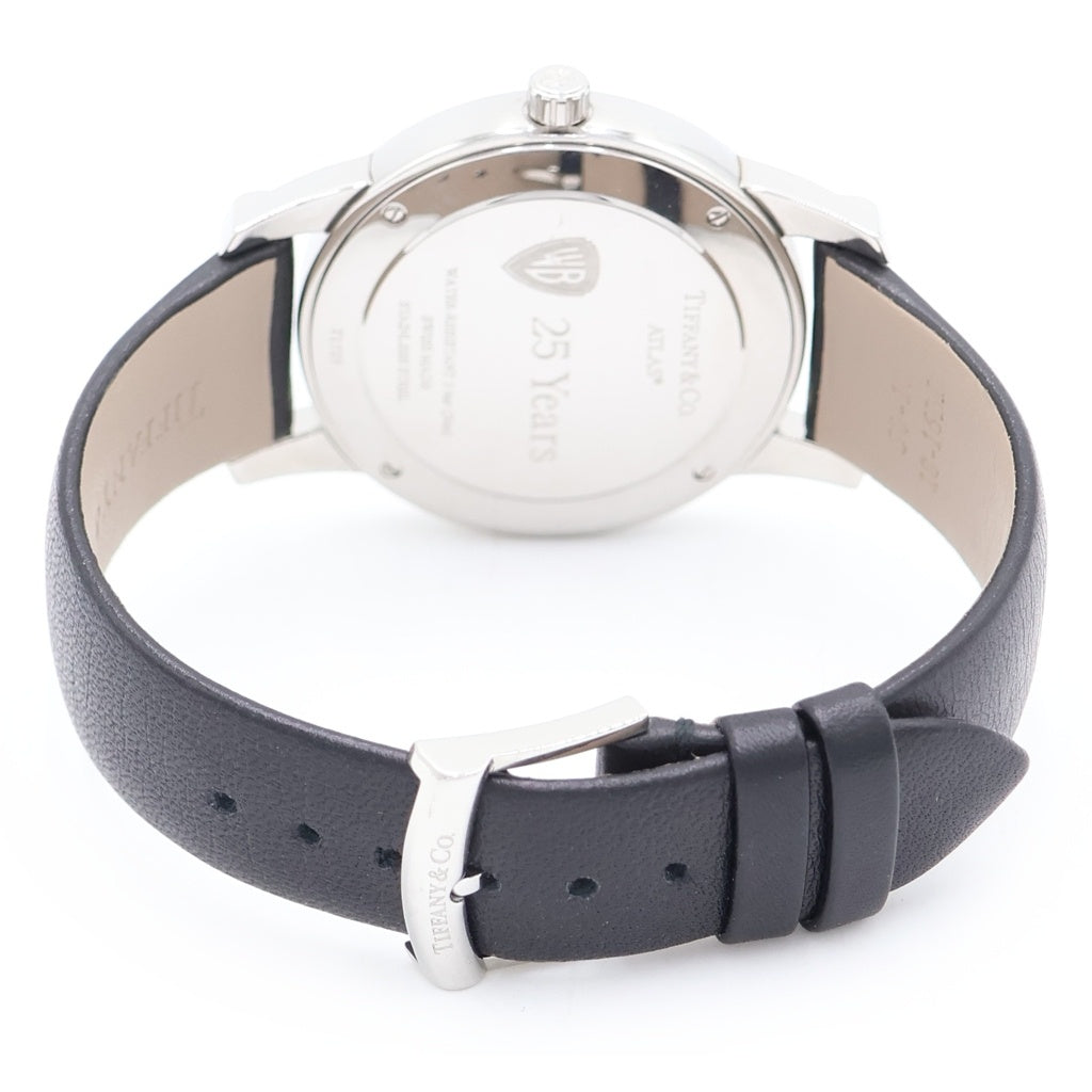 TIFFANY & Co.(ティファニー) アトラスドーム 黒文字盤 SS×革/QZ ステンレス クォーツ 電池式 腕時計 Z1830.11.10A10A52A レディース