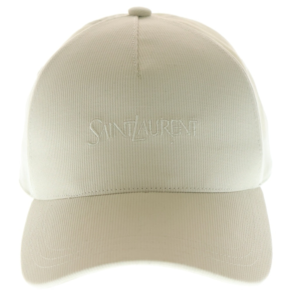 SAINT LAURENT PARIS(サンローランパリ) ロゴエンブロイダリー 刺繍ベースボールキャップ ホワイト アイボリー 816864 レディース