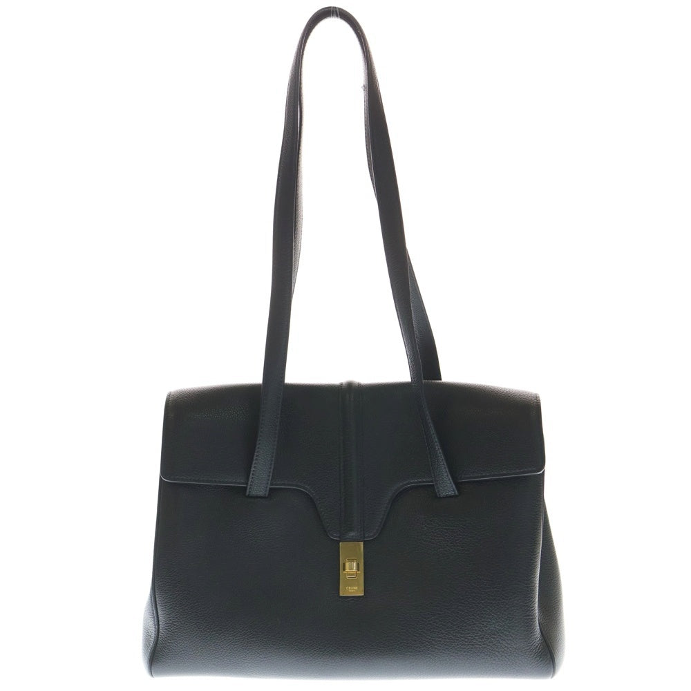 CELINE(セリーヌ) セーズ16 ミディアム ソフト ハンドバッグ トートバッグ ブラック レザー ゴールド金具 レディース