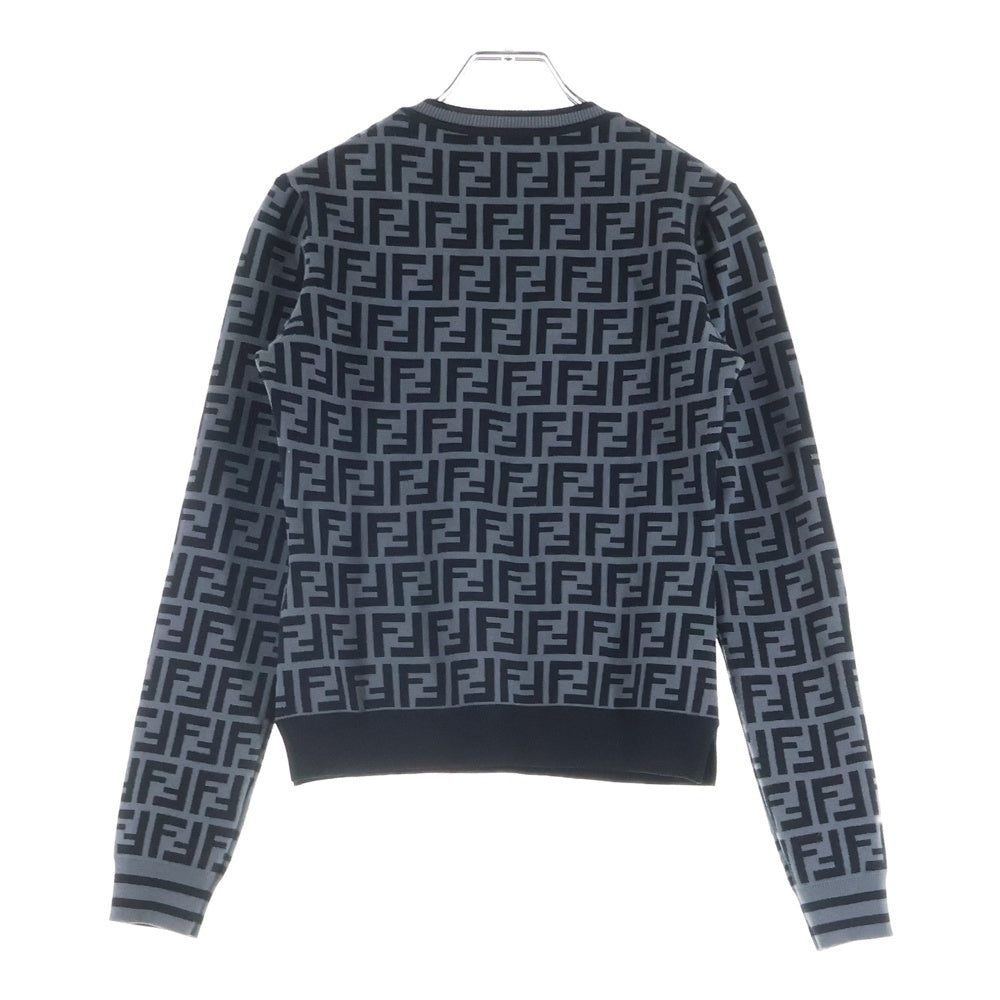 FENDI(フェンディ) ズッカ柄クルーネックニットセーター ブラック