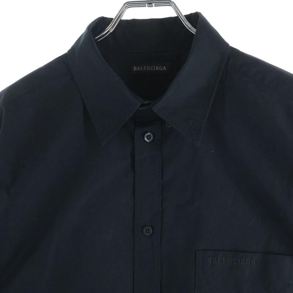 BALENCIAGA(バレンシアガ) バックテープロゴプリント半袖シャツ ブラック 830981 TRM28