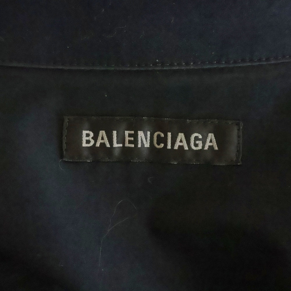BALENCIAGA(バレンシアガ) バックテープロゴプリント半袖シャツ ブラック 830981 TRM28