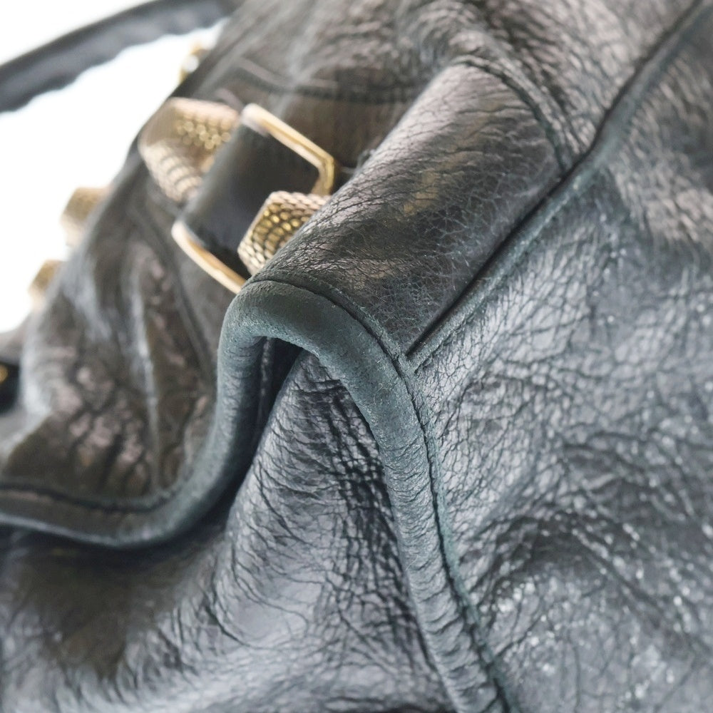 BALENCIAGA(バレンシアガ) ザ・ジャイアント パートタイム 2WAYハンドバッグ ショルダーバッグ ブラック レザー 173082 ピンクゴールド金具