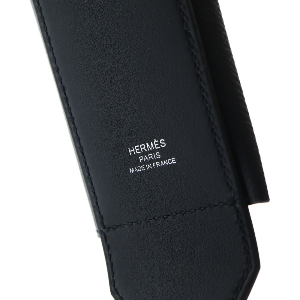 HERMES(エルメス) バンドリエール ケリーポケット ショルダーストラップ ブラック エプソン シルバー金具 W刻印