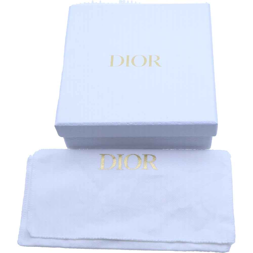 Christian Dior(クリスチャンディオール) カロ ダリア コンパクトウォレット 二つ折り財布 ブラック ラムスキン S5173UWHC_M900 ゴールド金具 レディース