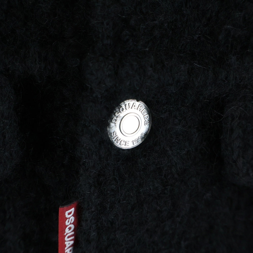 DSQUARED2(ディースクエアード) 24AW アルパカ ニットトラッカージャケット ブラック S74HA1444
