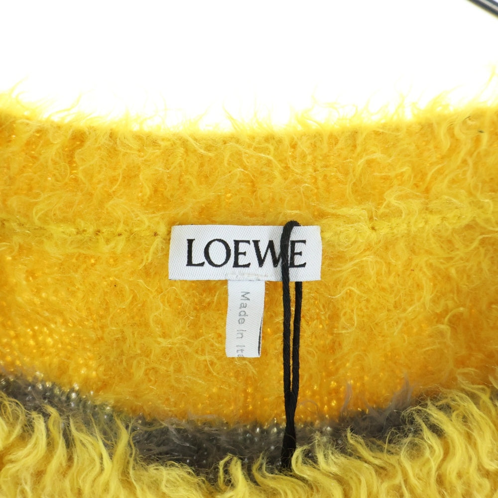 LOEWE(ロエベ) マルチボーダー総柄 プルオーバー ニット セーター イエロー/オレンジ H526Y14KBS