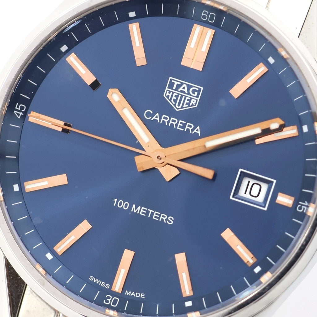 TAG HEUER(タグホイヤー) カレラ デイト 青文字盤 SS/QZ ステンレス クォーツ 電池式 腕時計 WAR1112