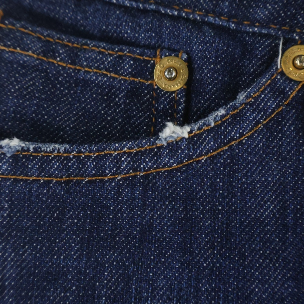 DOLCE & GABBANA(ドルチェアンドガッバーナ) 革パッチ デニム ショートスカート インディゴ レディース