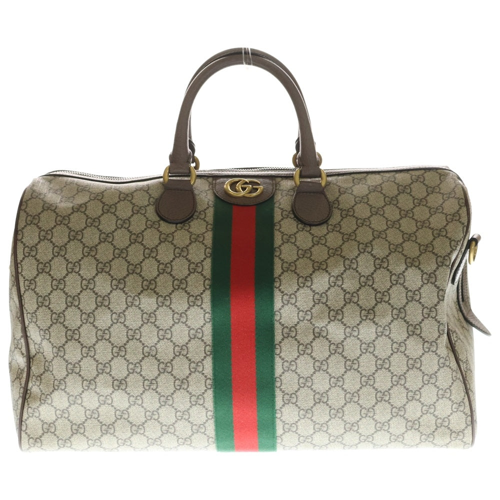 GUCCI(グッチ) GGスプリーム シェリーライン ボストンバッグ ベージュ PVCレザー 547953 レディース