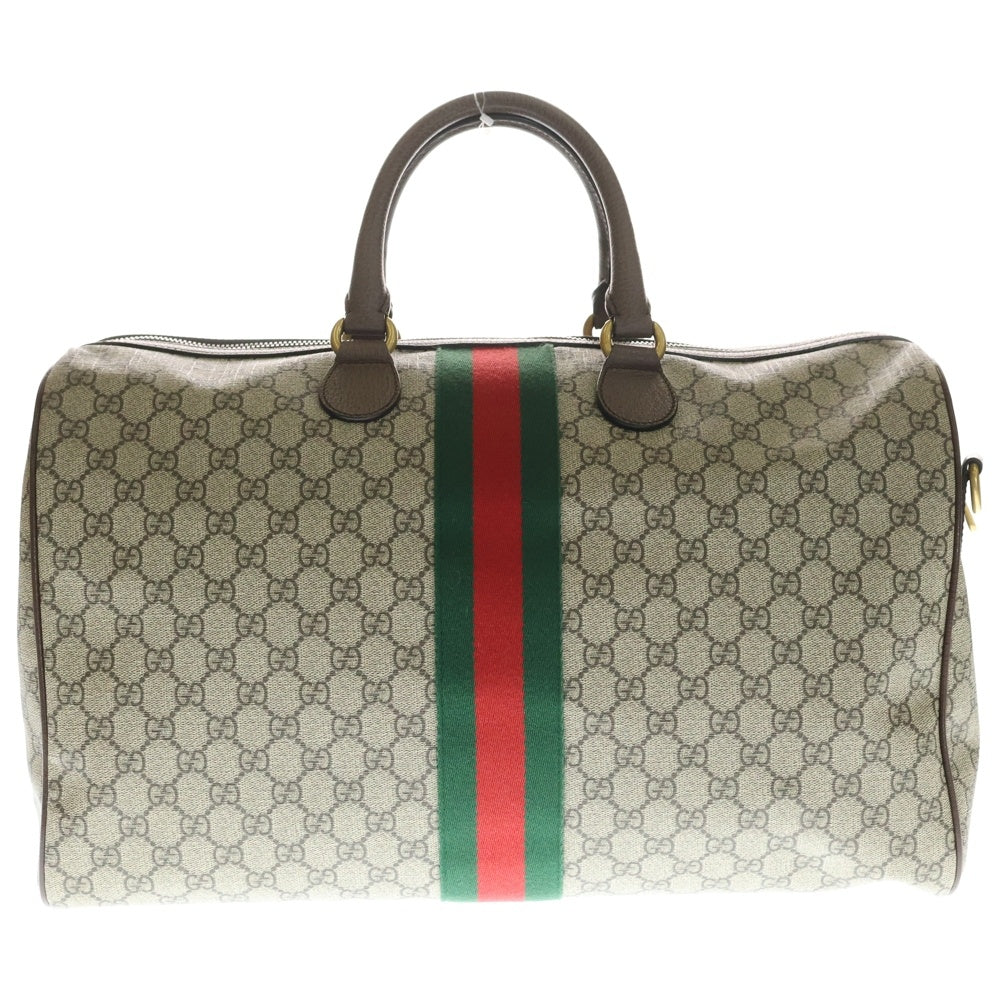GUCCI(グッチ) GGスプリーム シェリーライン ボストンバッグ ベージュ PVCレザー 547953 レディース