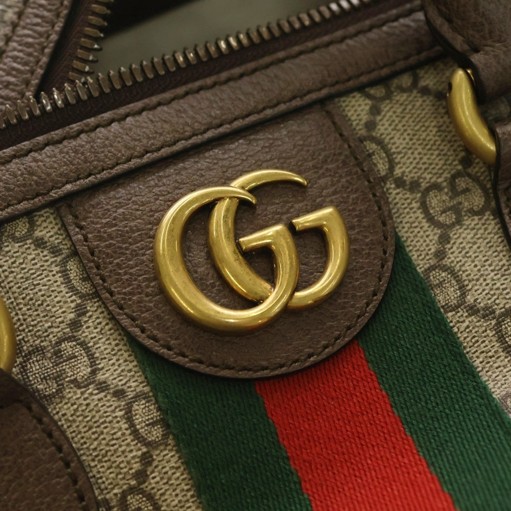 GUCCI(グッチ) GGスプリーム シェリーライン ボストンバッグ ベージュ PVCレザー 547953 レディース