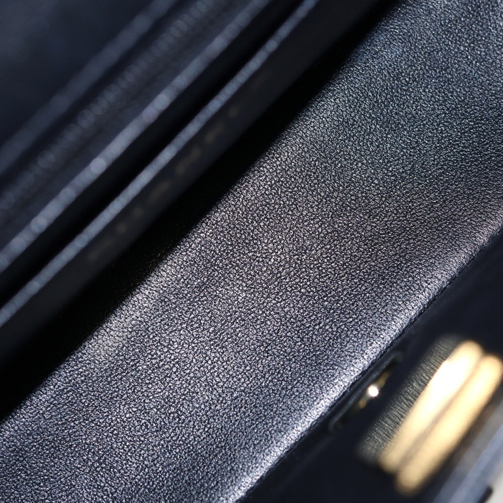 CHANEL(シャネル) ミニ マトラッセ20 シングルフラップ シングルチェーンショルダーバッグ ブラック ラムスキン ゴールド金具 A69900 レディース