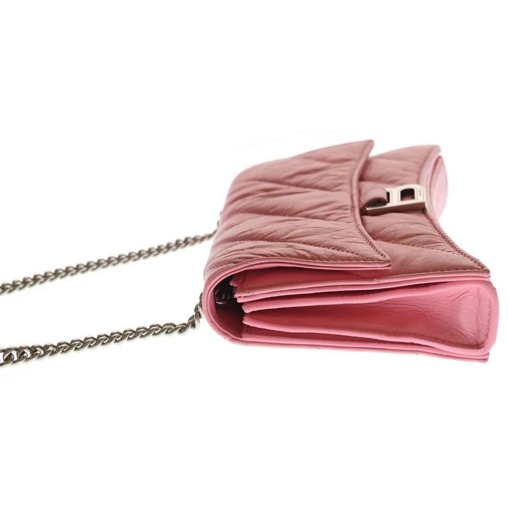 BALENCIAGA(バレンシアガ) Crush Sling Bag クラッシュ チェーンショルダーバッグ クラッチバッグ ピンク 736016 5812 レディース