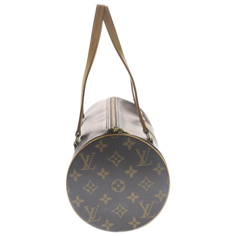 LOUIS VUITTON(ルイヴィトン) モノグラム パピヨン30 ボストンバッグ ハンドバッグ ブラウン レザー×PVC M51385 ゴールド金具 レディース