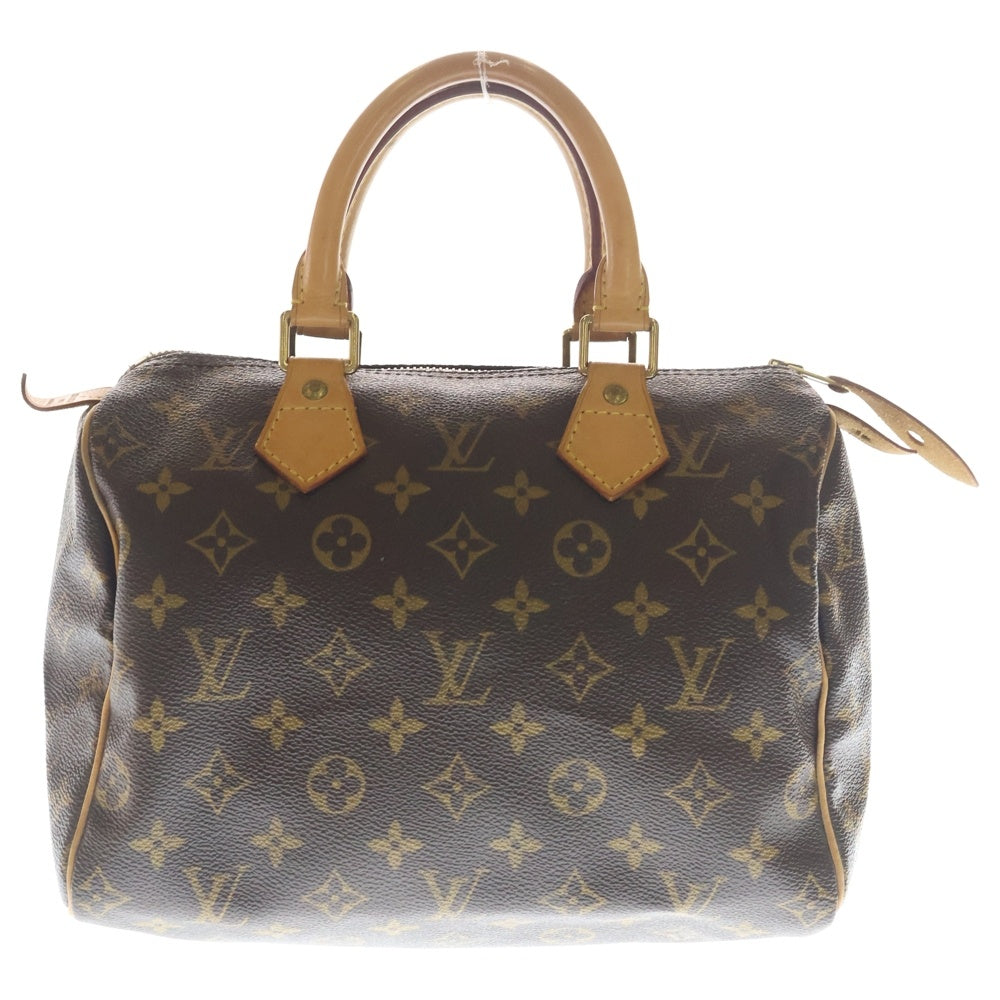 LOUIS VUITTON(ルイヴィトン) モノグラム スピーディ25 ボストンバッグ ハンドバッグ ブラウン レザー×PVC M41109 ゴールド金具 レディース