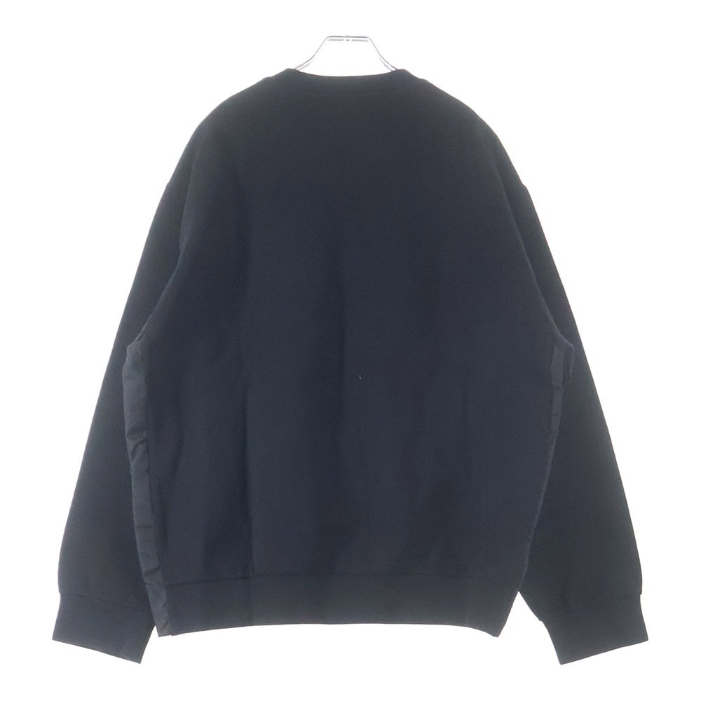 PRADA(プラダ) 22AW RE-NYLON トライアングルロゴ スウェットクルーネックカットソー ブラック UJL30A S222 110Q