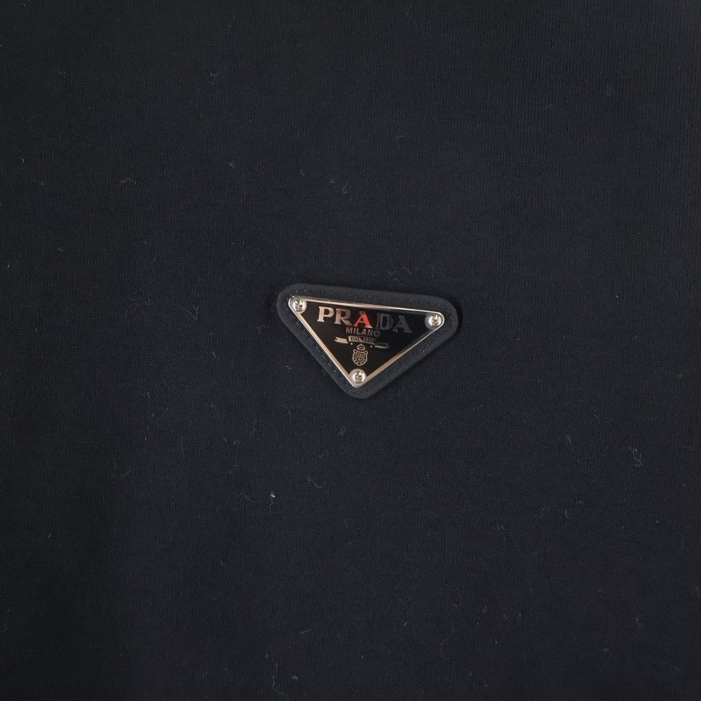 PRADA(プラダ) 22AW RE-NYLON トライアングルロゴ スウェットクルーネックカットソー ブラック UJL30A S222 110Q
