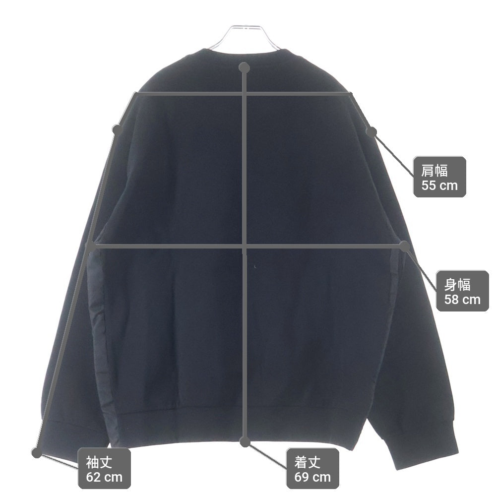PRADA(プラダ) 22AW RE-NYLON トライアングルロゴ スウェットクルーネックカットソー ブラック UJL30A S222 110Q
