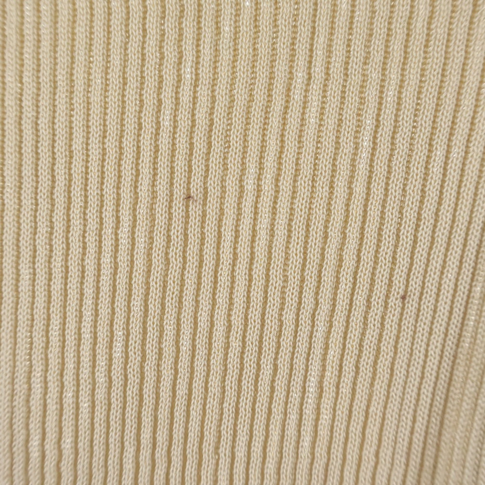 miumiu(ミュウミュウ) ロゴ刺繍 長袖 リブニットカットソー ベージュ レディース