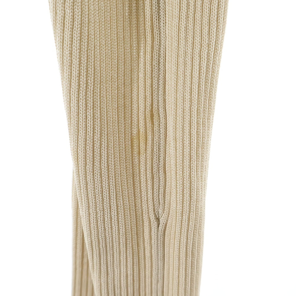 miumiu(ミュウミュウ) ロゴ刺繍 長袖 リブニットカットソー ベージュ レディース