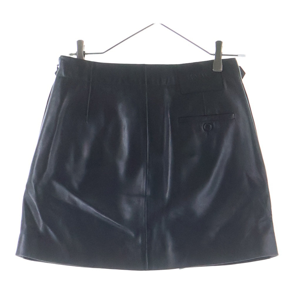 LOEWE(ロエベ) ベルテッドスカート ウエストゴム レザー ベルト装飾 ブラック レディース S540Y29L32