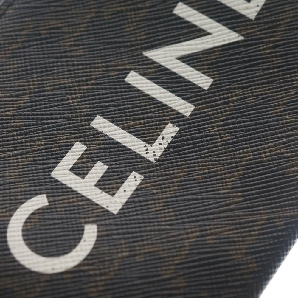 CELINE(セリーヌ) トリオンフ ロゴコインケース バッグチャーム 財布 小物入れ ブラウン PVC レザー ゴールド金具