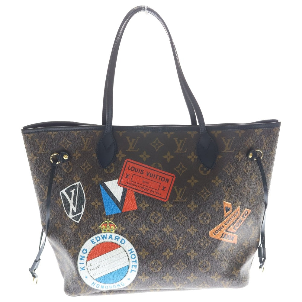 LOUIS VUITTON(ルイヴィトン) モノグラム ワールドツアー ネヴァーフルMM トートバッグ ハンドバッグ ブラウン レザー×PVC M42844 ゴールド金具 レディース