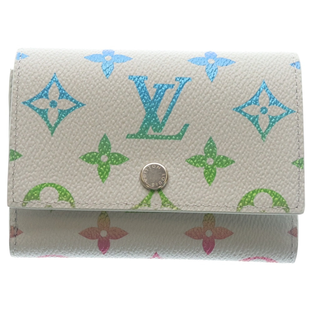 LOUIS VUITTON(ルイヴィトン) モノグラム イリディセント ヴィクター ウォレット グラデーション コンパクトウォレット 三つ折り財布 コインケース グレー レザー M14132 レディース