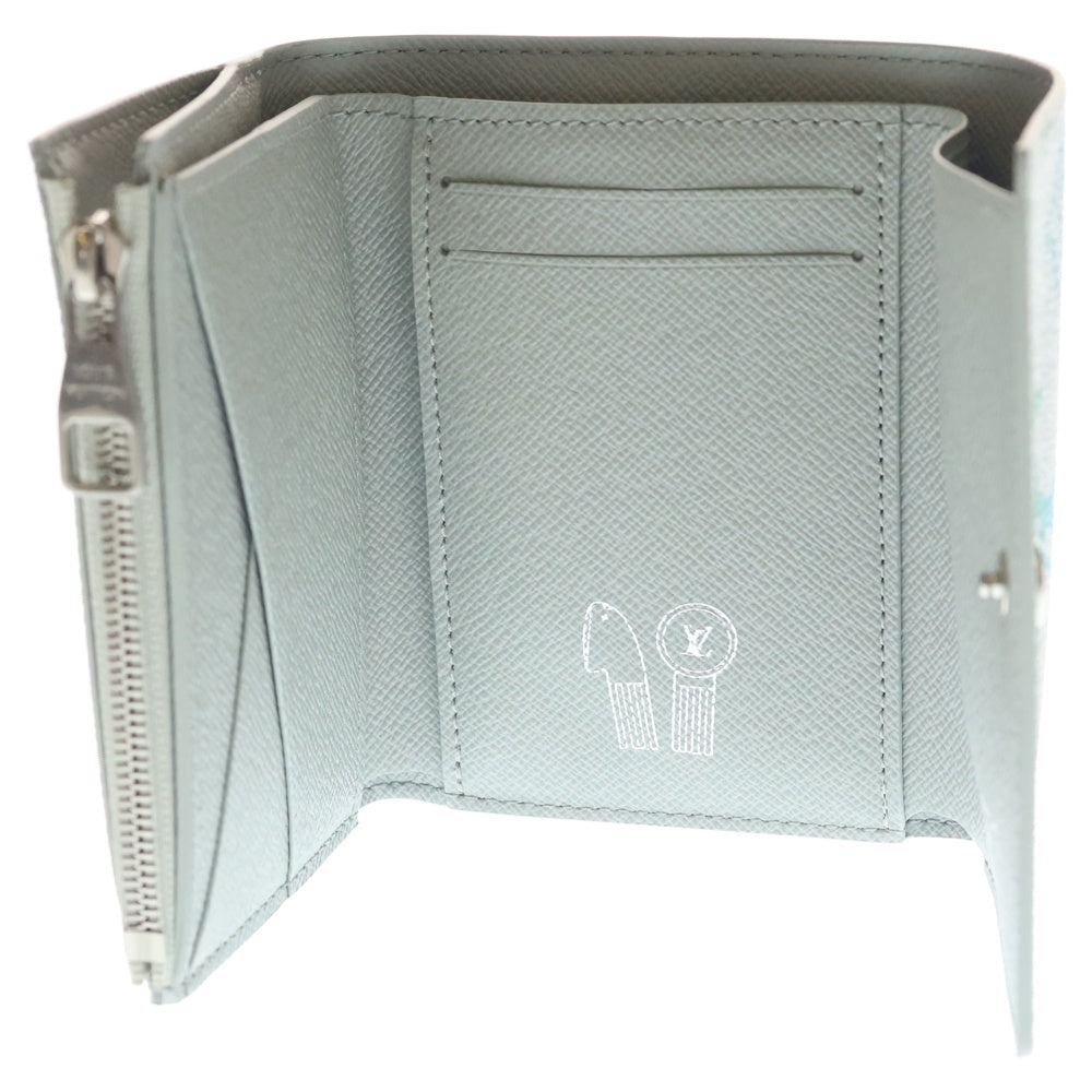 LOUIS VUITTON(ルイヴィトン) モノグラム イリディセント ヴィクター ウォレット グラデーション コンパクトウォレット 三つ折り財布 コインケース グレー レザー M14132 レディース