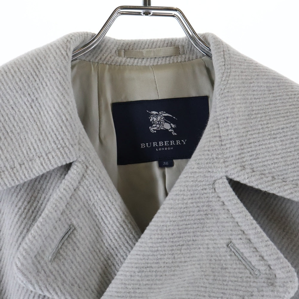 BURBERRY(バーバリー) アンゴラ ウール ダブルブレスト コート グレー レディース