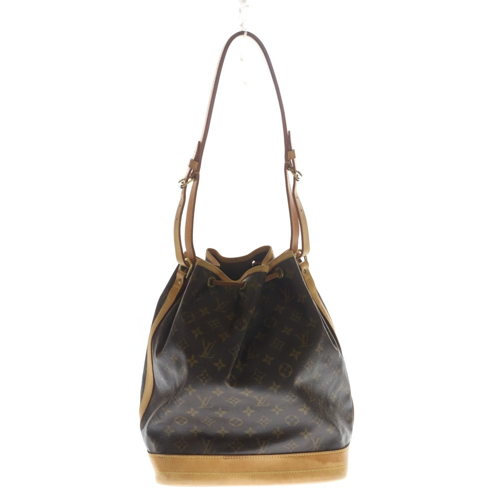 LOUIS VUITTON(ルイヴィトン) モノグラム ノエ ハンドバッグ ワンショルダーバッグ ブラウン レザー×PVC M42224 ゴールド金具 レディース